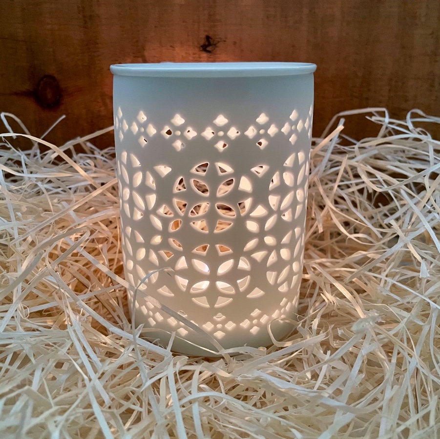 Matte White Lattice Wax Burner